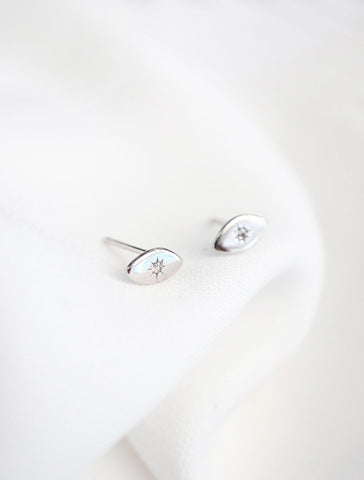 tiny evil eye earrings