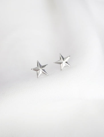 sterling silver star stud earrings