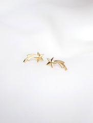 gold filled shooting star stud earrings