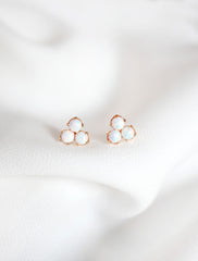 gold filled opal trio earrings
