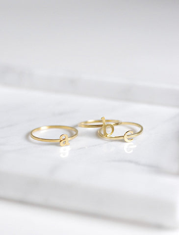 gold initial rings