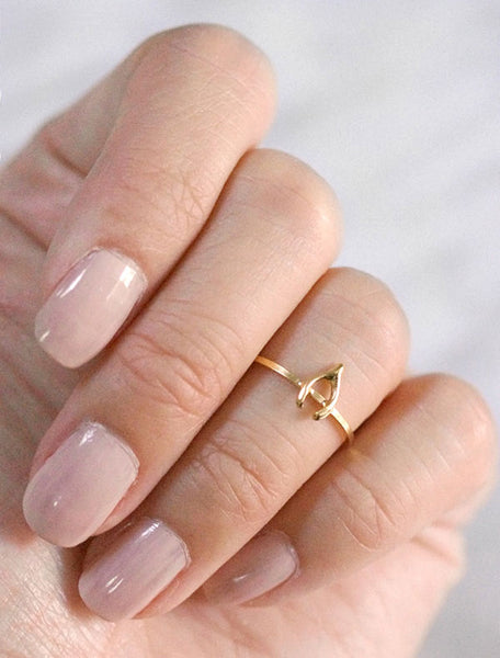 wishbone midi ring gold wishbone midi ring