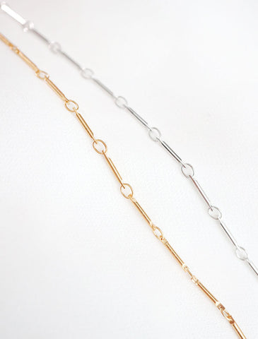 gold and silver bar chain necklaces