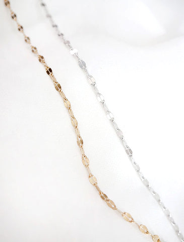 gold and silver bisous lace chain necklaces