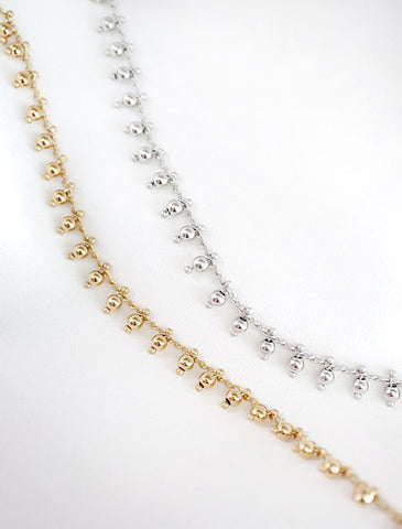 long Y drop slip necklace