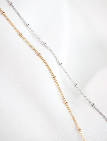 long Y drop slip necklace