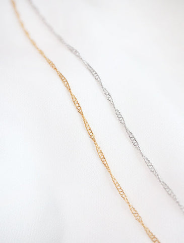 long Y drop slip necklace