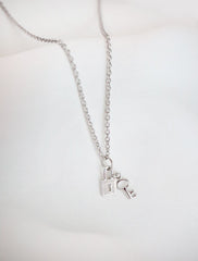 silver lock and key necklace