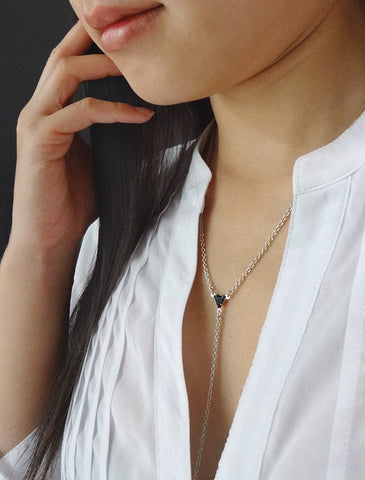 tria Y drop slip necklace