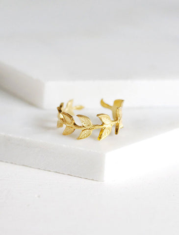 gold branch ring