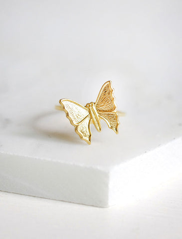 gold butterfly ring