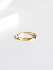 gold macro faceted ring