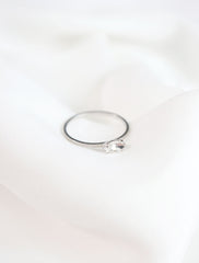 silver filled marquis crystal ring in clear