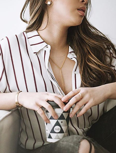 long Y drop slip necklace