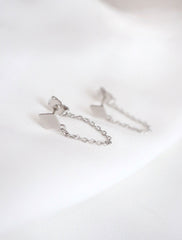 chained diamond earrings