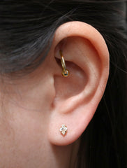 tiny diamond crystal studs modelled