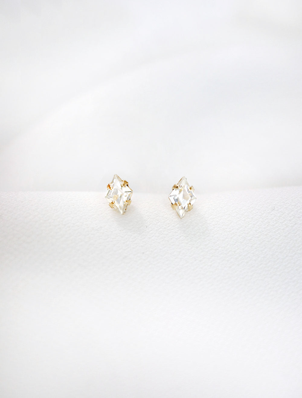 tiny diamond crystal stud earrings