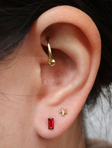 micro crescent moon earrings