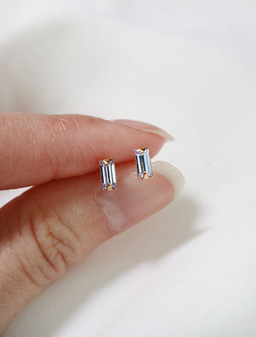 micro opal baguette earrings