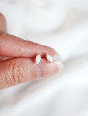 micro marquis opal stud earrings in hand