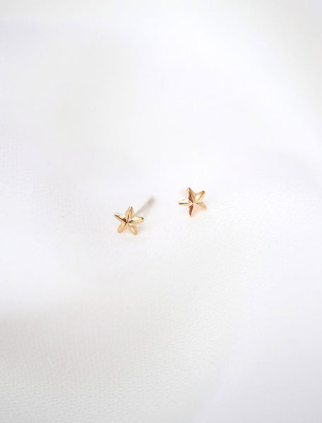 14k gold filled micro star stud earrings