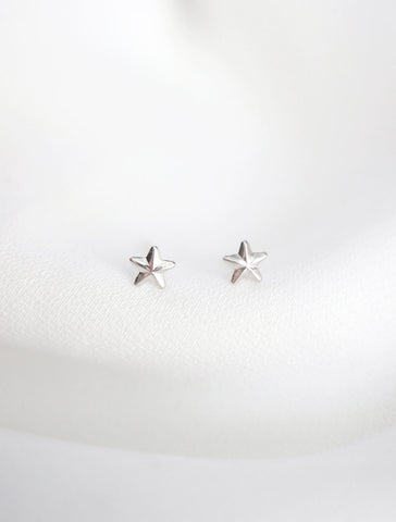 sterling silver micro star stud earrings
