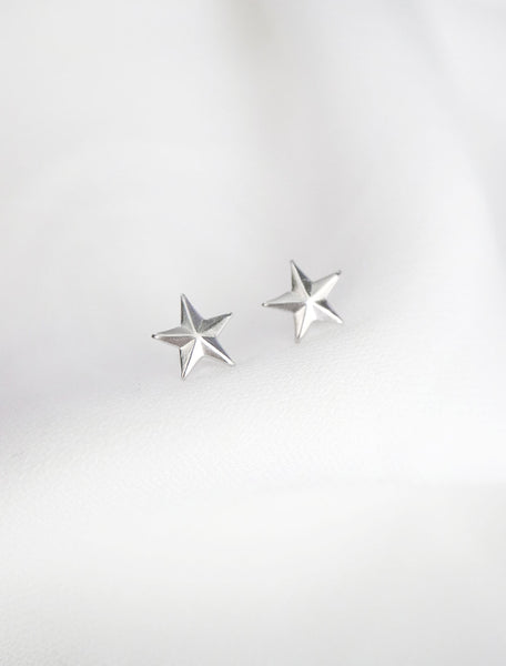 sterling silver star stud earrings