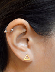 gold filled triangle studs modelled
