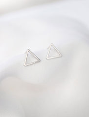 sterling silver open triangle earrings