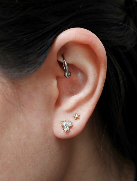 crystal trefoil earrings