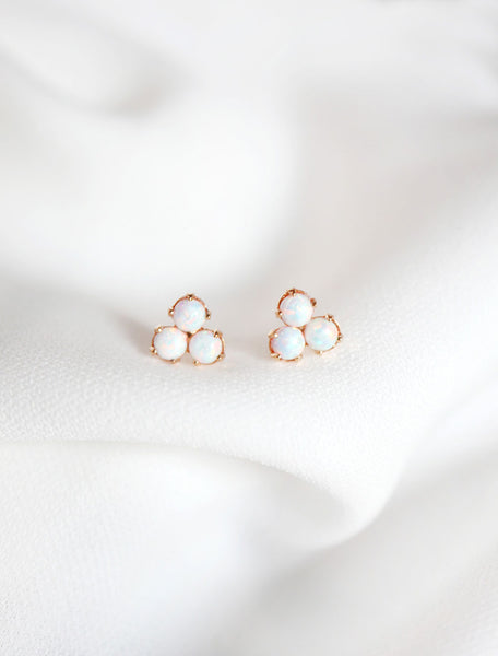 gold filled opal trio earrings