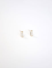micro crystal baguette studs