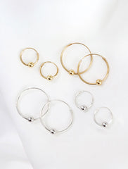 vermeil & sterling silver beaded hoop earrings