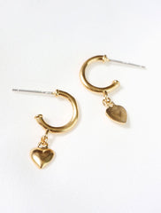 puffy heart hoop earrings