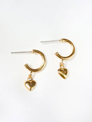 puffy heart hoop earrings