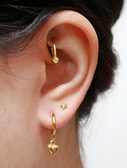 puffy heart hoop earrings