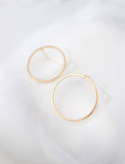 14k gold filled circle hoop stud earrings