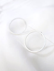 sterling silver circle hoop stud earrings