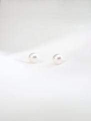 tiny white freshwater pearl studs
