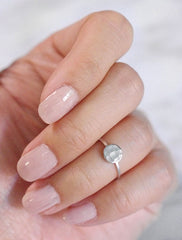 silver hammered circle midi ring