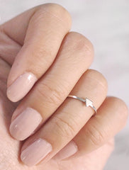 silver tiny triangle midi ring