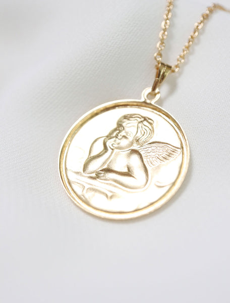 back of guardian angel pendant