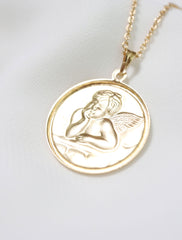 back of guardian angel pendant