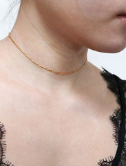 bar chain choker necklace modelled