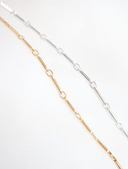 gold and silver bar chain necklaces