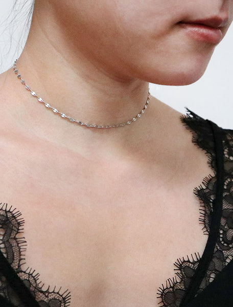 lace chain choker necklace modelled