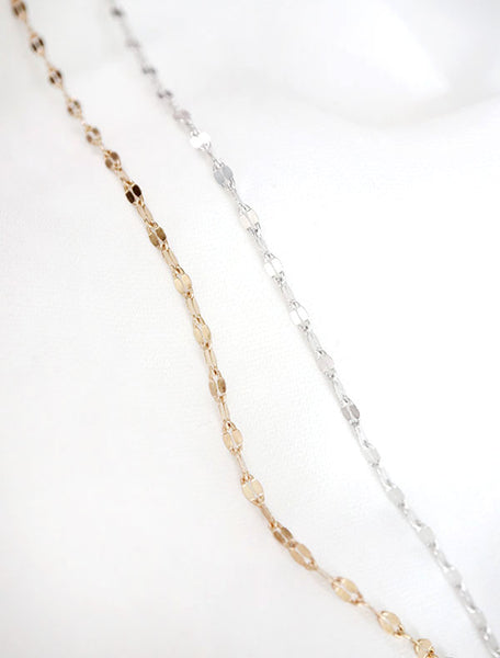 gold and silver bisous lace chain necklaces
