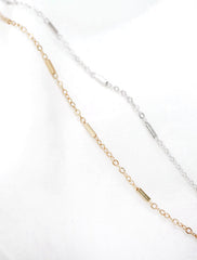gold and silver dash chain necklaces