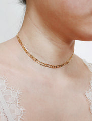 gold filled figaro chain choker modelled