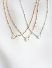 opal pendant necklace in gold fill, rose gold fill, silver fill